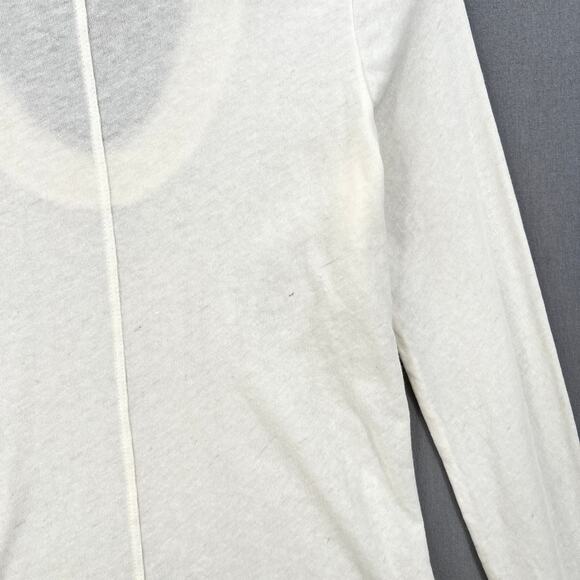 ENZA COSTA Cashmere Easy Cuffed U Neck Long Sleeve Top Womens Small Cream NEW - Picture 15 of 16